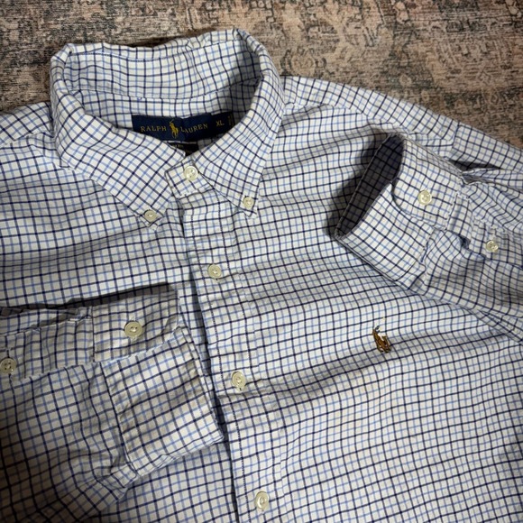 Lauren Ralph Lauren Other - Ralph Lauren Shirt Men XL Blue Plaid Cotton Button-Down Slim Fit Stretch Oxford